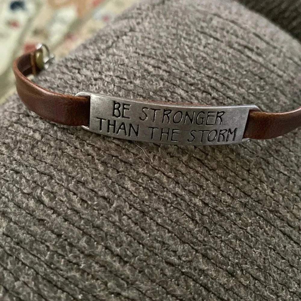 Inspirational Bracelet  Engraved Leather NEW